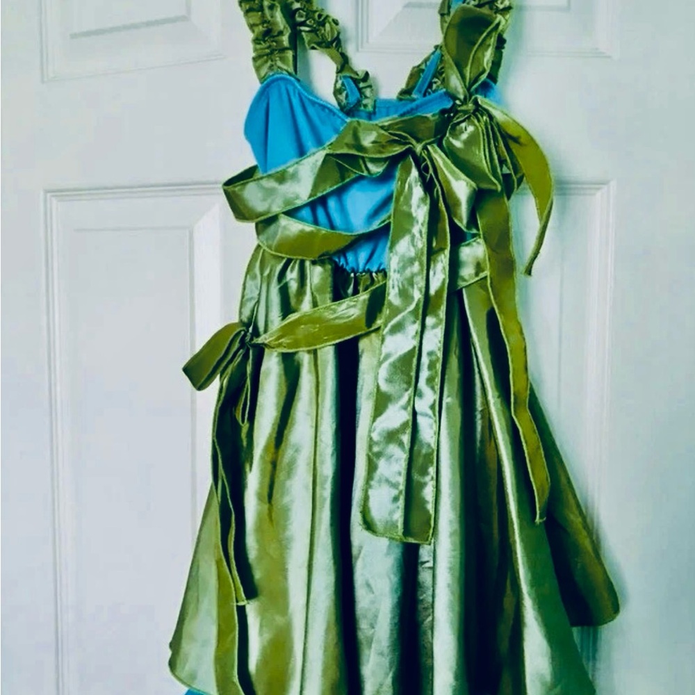 Blue/Green Dance Costume Lyrical Ballet Pointe Solo - Sz Adult Small Competition